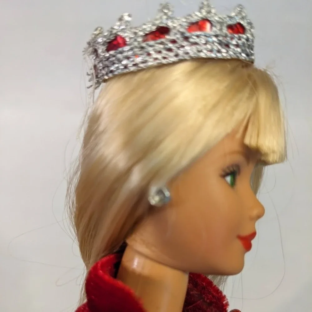 Vintage Very Velvet Barbie 1998 Blond Red Mattell Sparkly Tull Overlay 20528